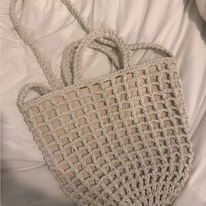 Madewell Cream Crochet Tote Bag